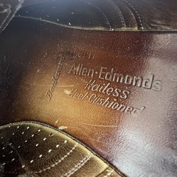 Vintage Allen Edmonds Boulevard Wingtip Shoes Size 10.5 B 6375 Brown USA main image 15